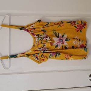 Linen Blend Floral Tank Tip